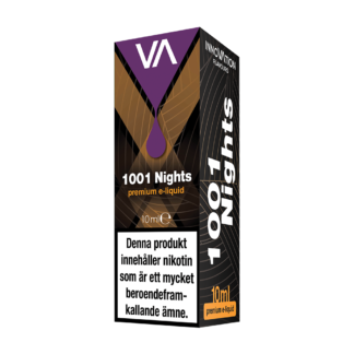INNOVATION 1001 Nights e-juice has an Arabic tobacco flavour with a coffee aftertaste.
